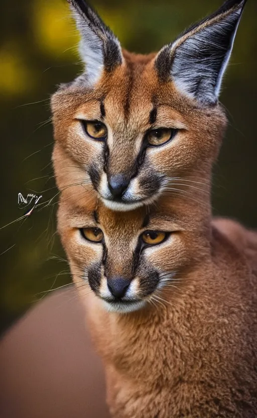 Prompt: portrait photo of cute fluffy caracal, with military hat, highly detailed, high resolution, cosplay photo, stunning, bokeh soft, 1 0 0 mm, trending on instagram, by professional photographer, soldier clothing, shot with a canon, low saturation