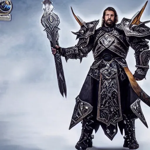 Image similar to gigachad wearing lich king armor