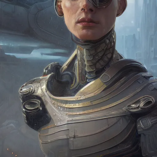 Prompt: scifi dynamic character portrait Painting of a futuristic roman soldier , dystopian mood, intricate, wild, highly detailed, digital painting, artstation, concept art, smooth, sharp focus, illustration, art by artgerm and greg rutkowski and alphonse mucha and roger deakins