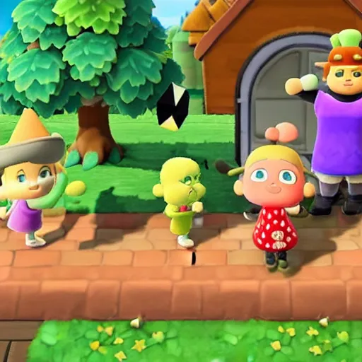 Image similar to Shrek in animal crossing new horizons