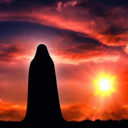 Image similar to shape of virgin mary face in sunset clouds