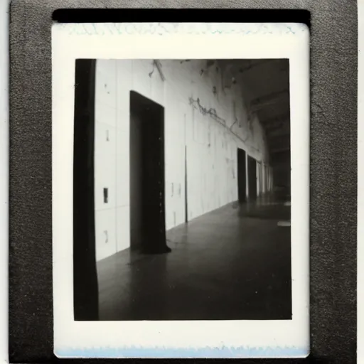 Prompt: you are lost in the backrooms, shadows, polaroid, laminal space