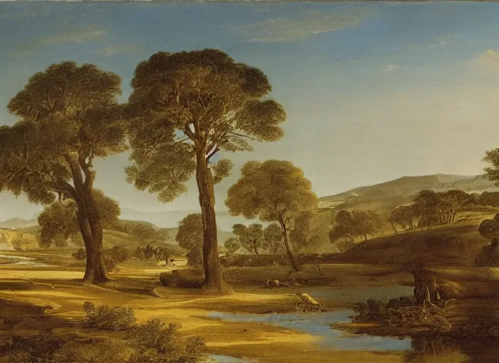 Prompt: highly detailed landscape of the african velt, beautiful, bright atmosphere : claude lorrain