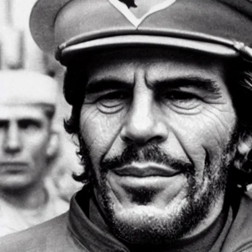 Prompt: Historical photo of Jeffrey Epstein as Che Guevara