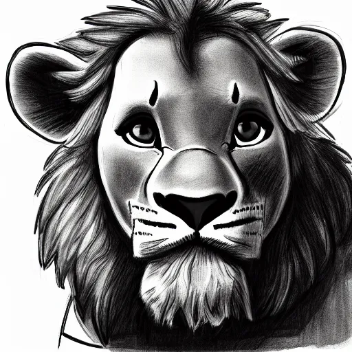 Original White Charcoal Lion Drawing+Progress Photos — Steemit