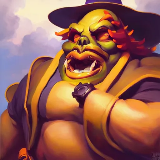 Image similar to Greg Manchess portrait painting of LeChuck as Overwatch character, medium shot, asymmetrical, profile picture, Organic Painting, sunny day, Matte Painting, bold shapes, hard edges, street art, trending on artstation, by Huang Guangjian and Gil Elvgren and Sachin Teng