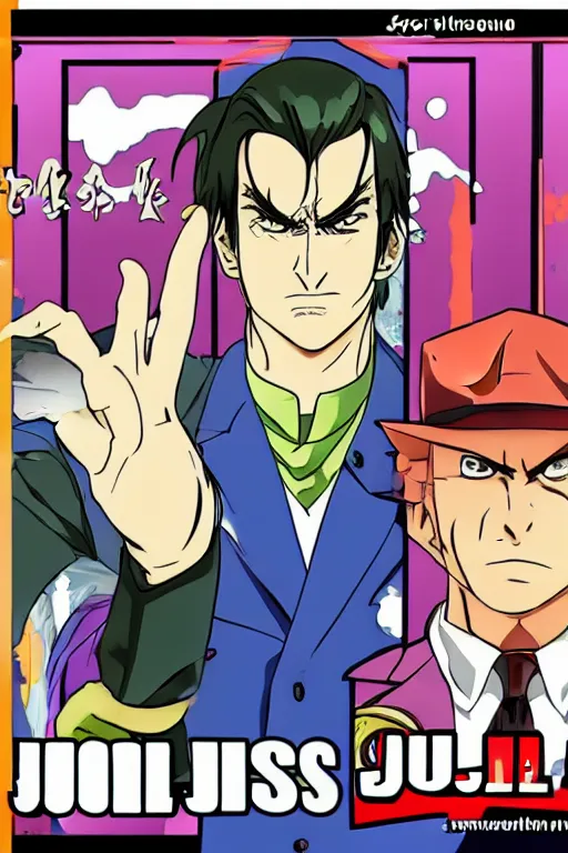 Prompt: Saul Goodman as a hardcore anime character, in the style of Jojo's Bizarre Adventure