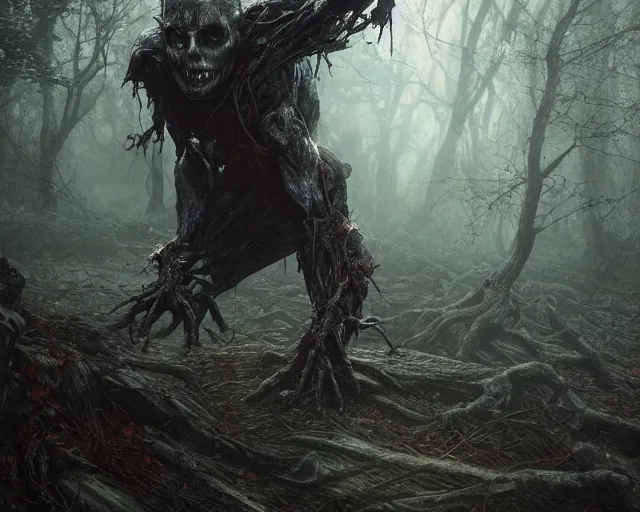 Prompt: 5 5 mm portrait photo of a undead rotting superman in a magical forest. magical atmosphere. art by greg rutkowski and luis royo. highly detailed 8 k. intricate. lifelike. soft light. nikon d 8 5 0.