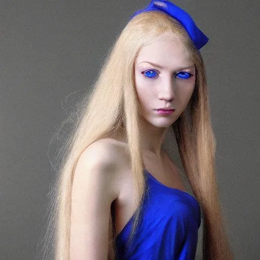 Image similar to woman with long blonde hair and blue eyes by stanley artgem lau