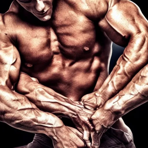 Image similar to beautiful mess of entangled muscular muscles