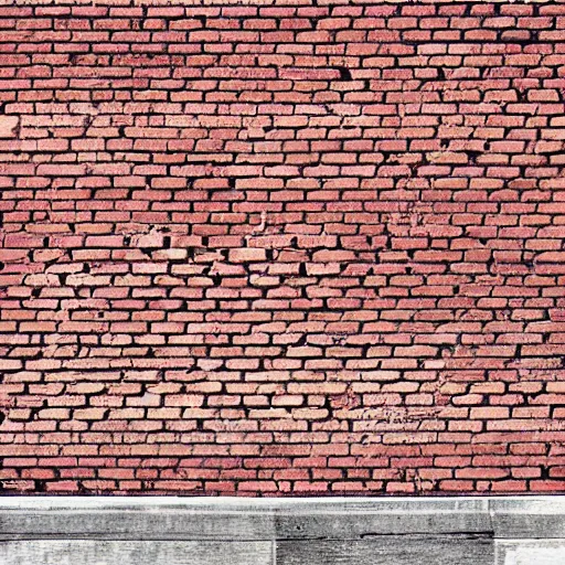 Image similar to albedo base color texture of brick wall, flat lighting, unlit, top - down photograph, large bricks, white mortar