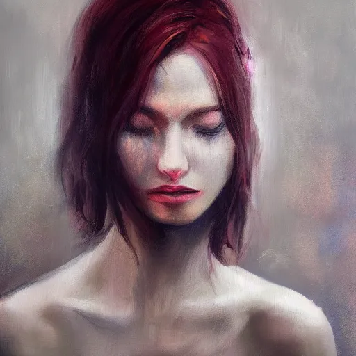 Image similar to what depression looks like, oil painting, heart, pale colors, high detail, 8 k, wide angle, trending on artstation,