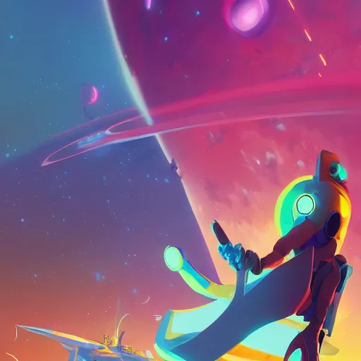 Image similar to hero world space dandy, behance hd by jesper ejsing, by rhads, makoto shinkai and lois van baarle, ilya kuvshinov, rossdraws global illumination