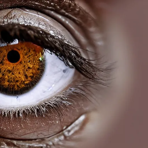 Prompt: close up photograph of a human eye