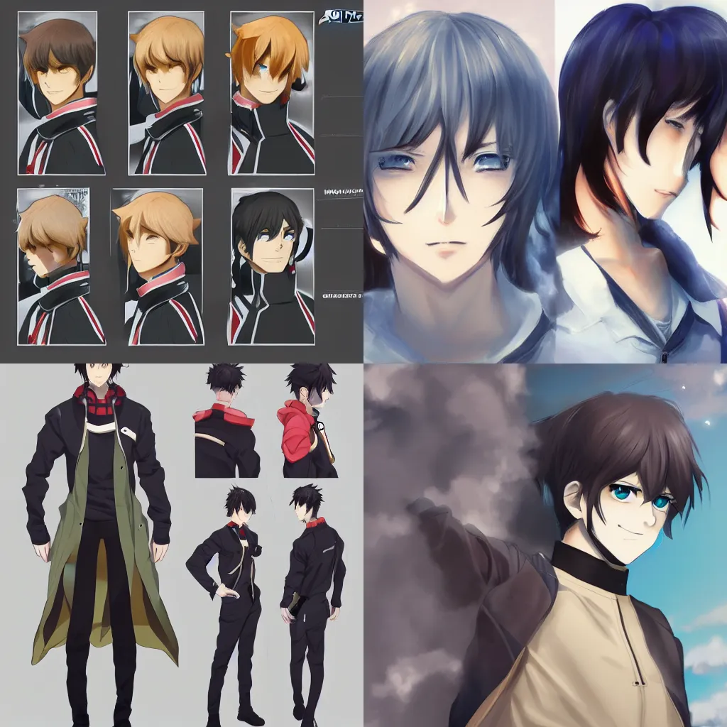 new anime otome game characters, detailed, Stable Diffusion