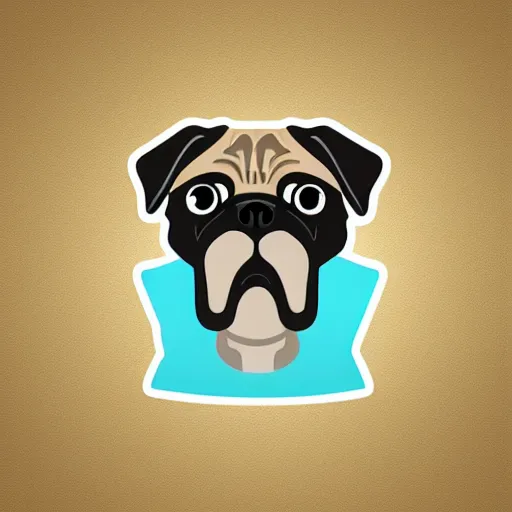 Prompt: rampant pug clean minimalist icon premium logo vector