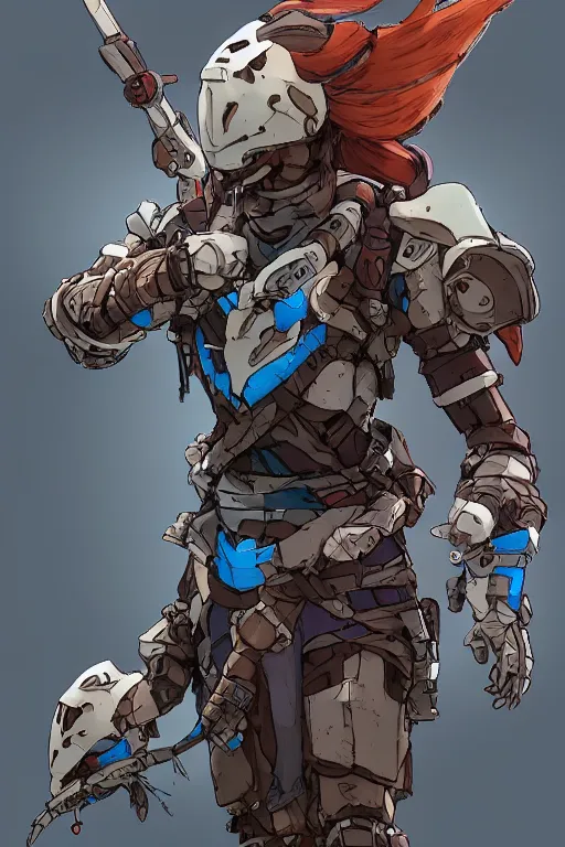 Image similar to combination suit armor aloy horizon forbidden west horizon zero dawn robot ninja mask helmet backpack tribal, art gta 5 comics, official fanart behance hd artstation by jesper ejsing, by rhads, makoto shinkai and lois van baarle, ilya kuvshinov, ossdraws radiating a glowing aura cgi rtx 2 0 2 2