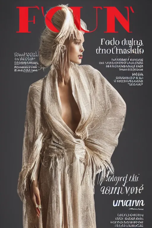 Prompt: award winning fashion photograph of a stylish long dress made out of vietnamese pho, 8k UHD for the front cover of a fashion magazine