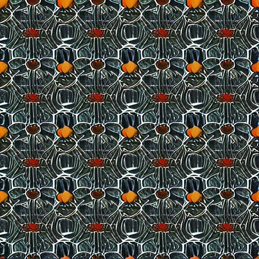 Image similar to a minimalistic seamless pattern made from interlocked bees