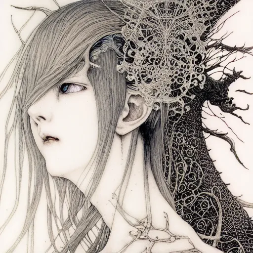 Image similar to prompt: Fragile looking vessel portrait soft light drawn by Vania Zouravliov and Takato Yamamoto, inspired by Fables, magical and alchemical weapons, soft light, white background, intricate detail, intricate ink painting detail, sharp high detail, manga and anime 2000