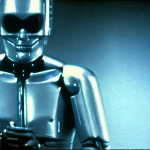 Image similar to movie still, 1 9 8 0 s, androids, hyperdetailed, by ridley scott and john carpenter, blue leds