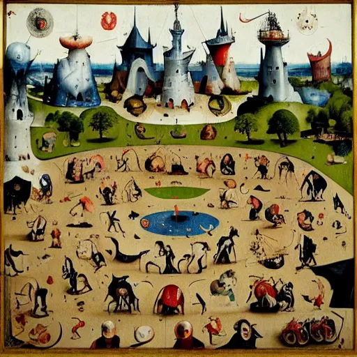 Image similar to isometric game, by hieronymous bosch