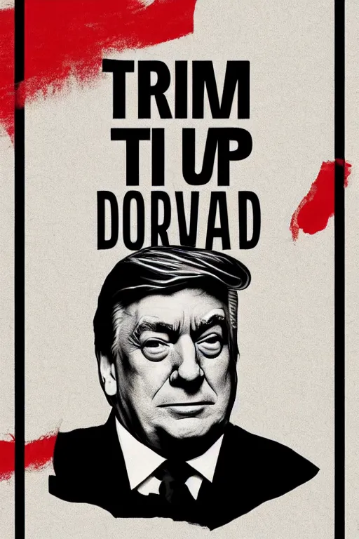 Prompt: minimal movie poster, trump, john goodman is united states president donald trump, solid colors, cinematic, fan art, trending on artstation