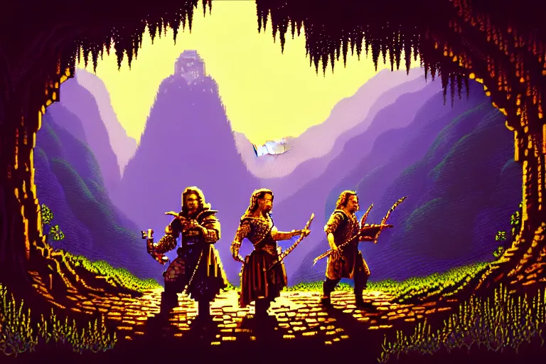 Image similar to the bard's tale, beautiful detailed pixelart by albertov, intricate details, beautiful, dithered gradients, volumetric lighting, cgsociety, artstation, smooth, sharp focus, 2 d illustration, amazing art by dan mumford, old school computer game graphics, crpg, d & d, pixel art