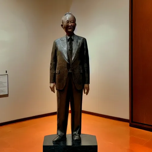 Image similar to photo of a statue of lee kuan yew in a museum