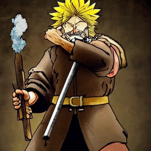 Prompt: thorkell from vinland saga anime in breaking bad