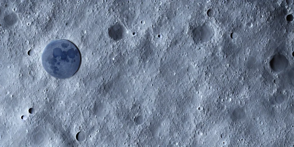 Image similar to close up of the moon with craters, slight cyan blue tones, 8k, unreal engine