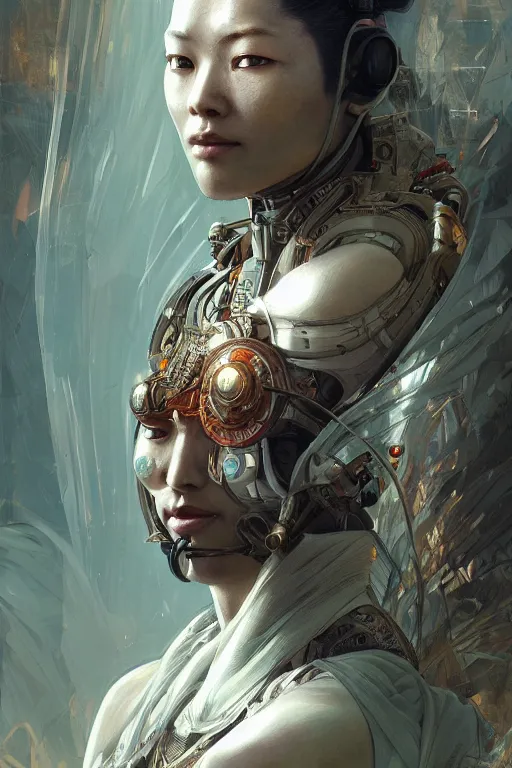 Prompt: Ultra realistic illustration, Cyborg Tibetan monk, cyberpunk, sci-fi, fantasy, intricate, elegant, highly detailed, digital painting, artstation, concept art, smooth, sharp focus, illustration, art by artgerm and greg rutkowski and alphonse mucha