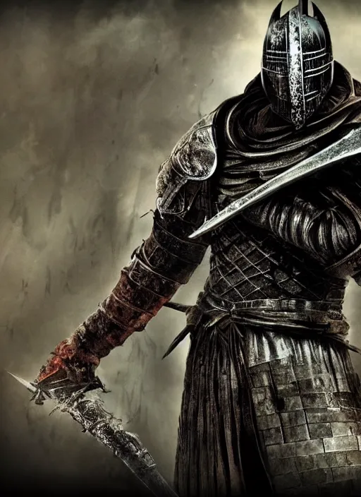 Image similar to dark souls knight posing after battle