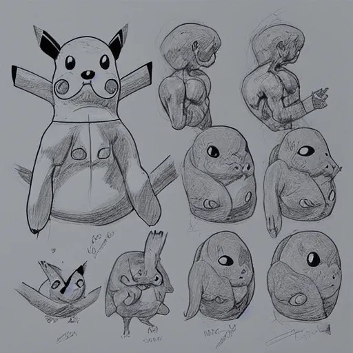 Image similar to anatomy of pikachu, huperdetailed sketch by Leonardo da Vinchi
