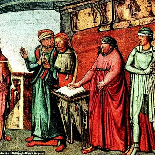 Image similar to Gluttony: Where those who overindulge exist. Dante encounters ordinary people here, not characters from epic poems or gods from mythology. The author Boccaccio took one of these characters, Ciacco, and incorporated him into his 14th-century collection of tales called The Decameron.
