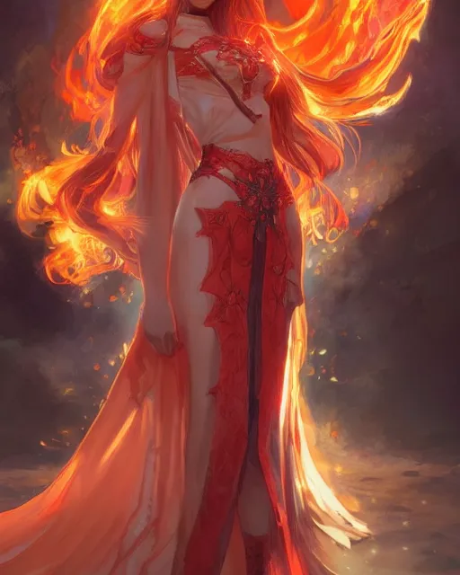Anime fire girl