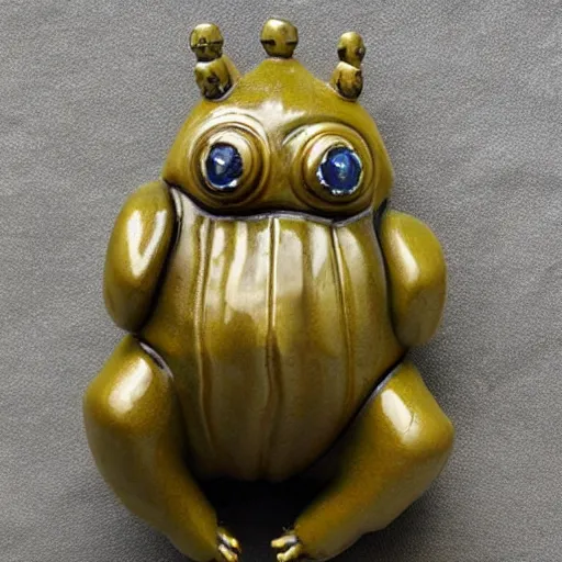 Image similar to ceramic and gold sculpture of a tardigrade, kintsugi tardigrade, award - winning sculpture