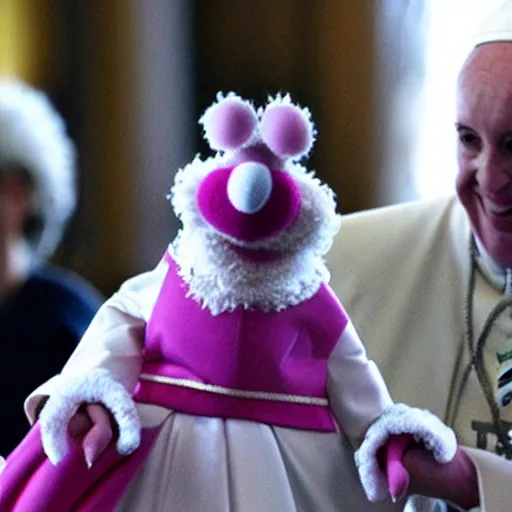 Prompt: the pope muppet ragdoll