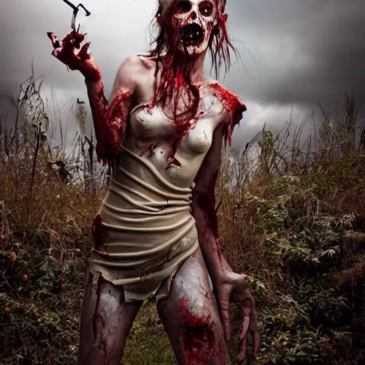 Prompt: zombie apocalypse by peter kemp, detailed