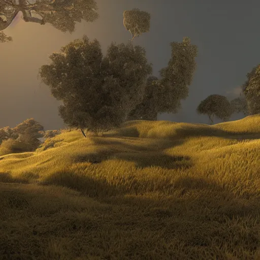 Image similar to a random landscape using octane render