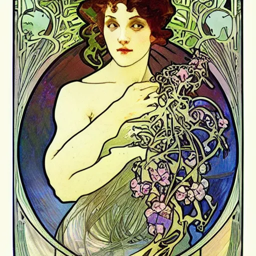 Image similar to Sticker of a ecosystem in a bottle , elegant art nouveau style, Alphonse Mucha, james gurney