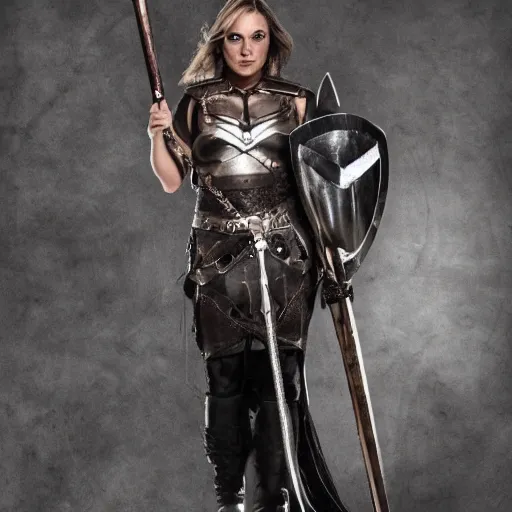 Image similar to Valkyrie wearing a spear and shield