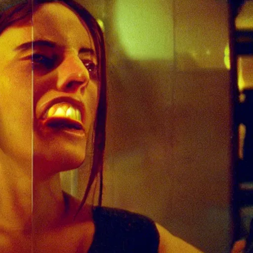 Image similar to movie still of cyborg girl, cinematic composition, cinematic light, criterion collection, by gaspar noe