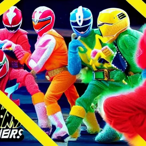 Prompt: sour patch!!!! power rangers