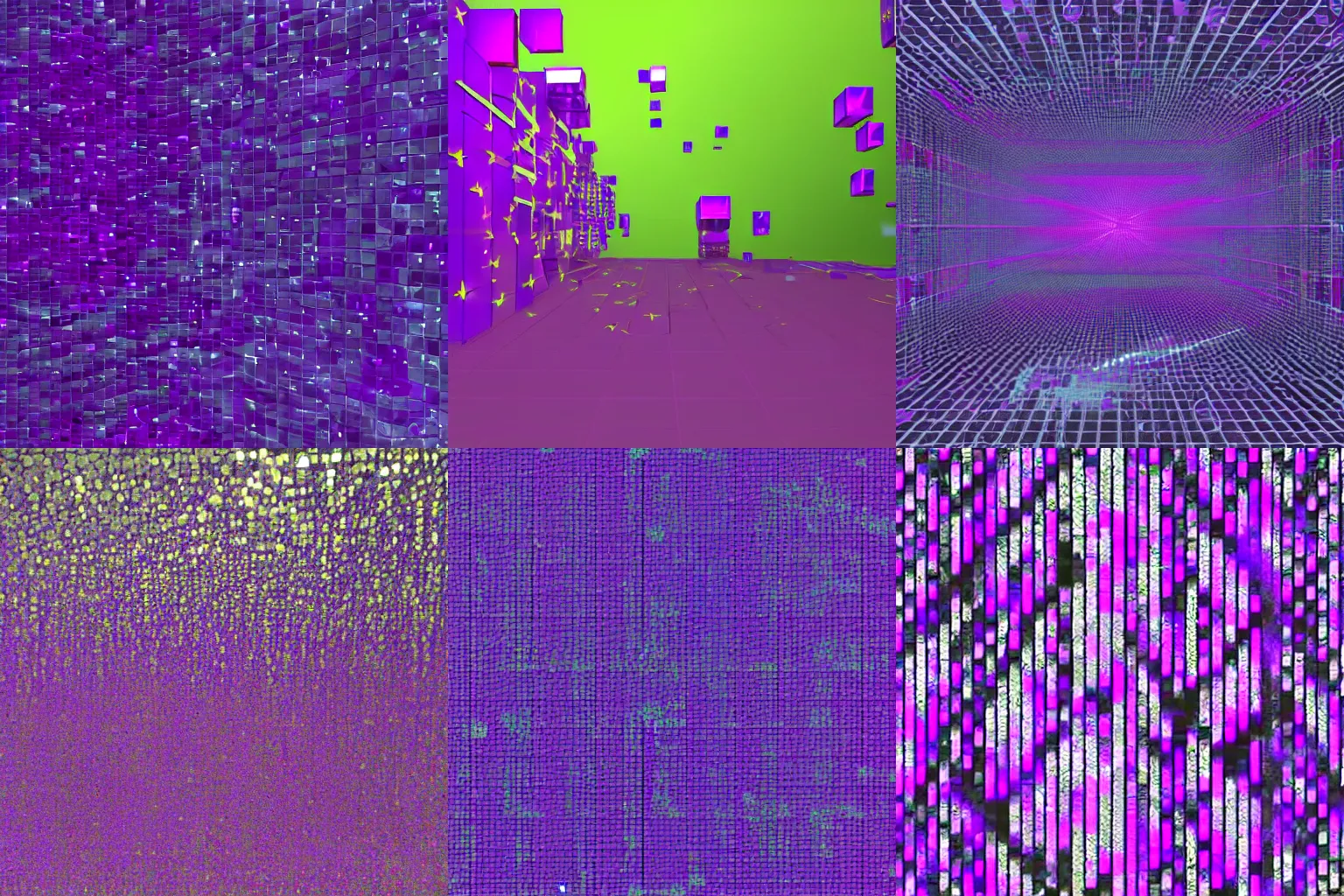 Prompt: purple glitches