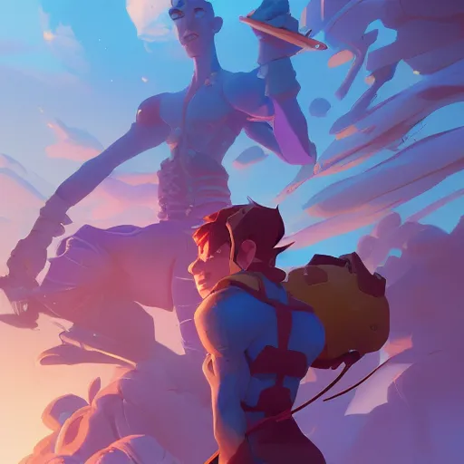 Prompt: hero world fooly cooly, behance hd by jesper ejsing, by rhads, makoto shinkai and lois van baarle, ilya kuvshinov, rossdraws global illumination