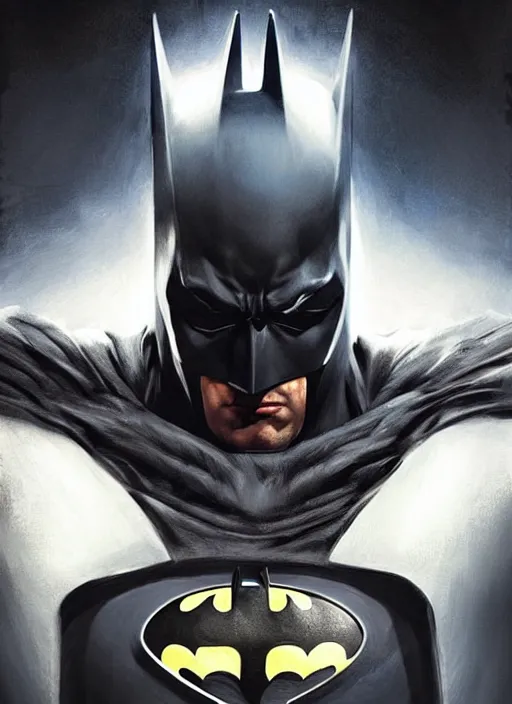 Image similar to digital _ painting _ of _ batman _ by _ filipe _ pagliuso _ and _ justin _ gerard _ symmetric _ fantasy _ highly _ detailed _ realistic _ intricate _ port