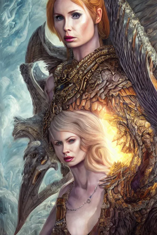 Prompt: A fantasy book style portrait painting of a hybrid, Cory Chase, Karen Gillan, as a Mystical Valkyrie, Anubis-Reptilian, Atlantean Warrior, intense soul penetrating atomic eyes, François Boucher, Oil Painting, Crisp clear resolution, unreal 5, DAZ, hyperrealistic, octane render, Regal, Refined, Detailed Digital Art, RPG portrait, William-Adolphe Bouguereau, Michael Cheval, Walt Disney (1937), Steampunk, hyperdetailed, artstation, cgsociety, Volumetric Golden dappled dynamic lighting, Highly Detailed, Cinematic Lighting, Unreal Engine, 8k, HD