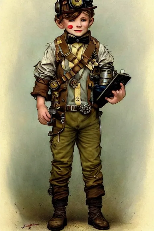 Prompt: ( ( ( ( ( 2 0 5 0 s retro future 1 0 year boy old adventurer super scientest in khaki jungle steampunk costume full portrait. muted colors. ) ) ) ) ) by jean - baptiste monge!!!!!!!!!!!!!!!!!!!!!!!!!!!!!!