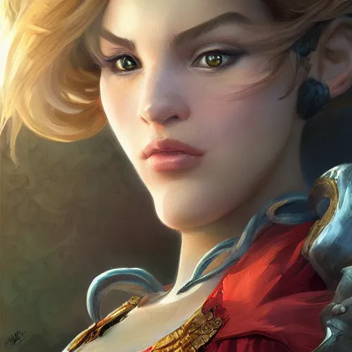 Image similar to Closeup of realistic Super Mario, fantasy, intricate, elegant, highly detailed, digital painting, artstation, concept art, matte, sharp focus, illustration, hearthstone, art by Artgerm and Greg Rutkowski and Alphonse Mucha